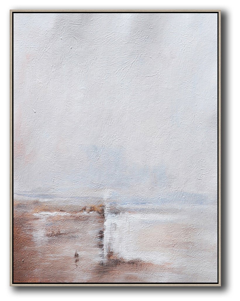 Original Extra Large Wall Art,Oversized Abstract Landscape Painting,Modern Art,Grey,White,Pink.etc